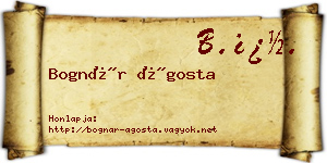 Bognár Ágosta névjegykártya